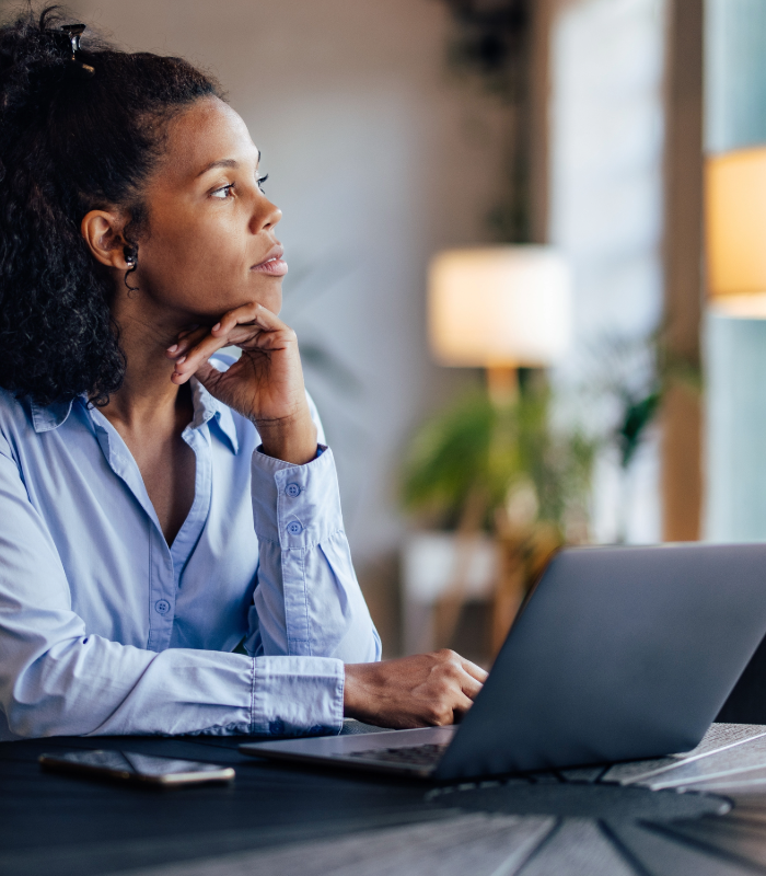 Advisor reviewing performance metrics from social selling program